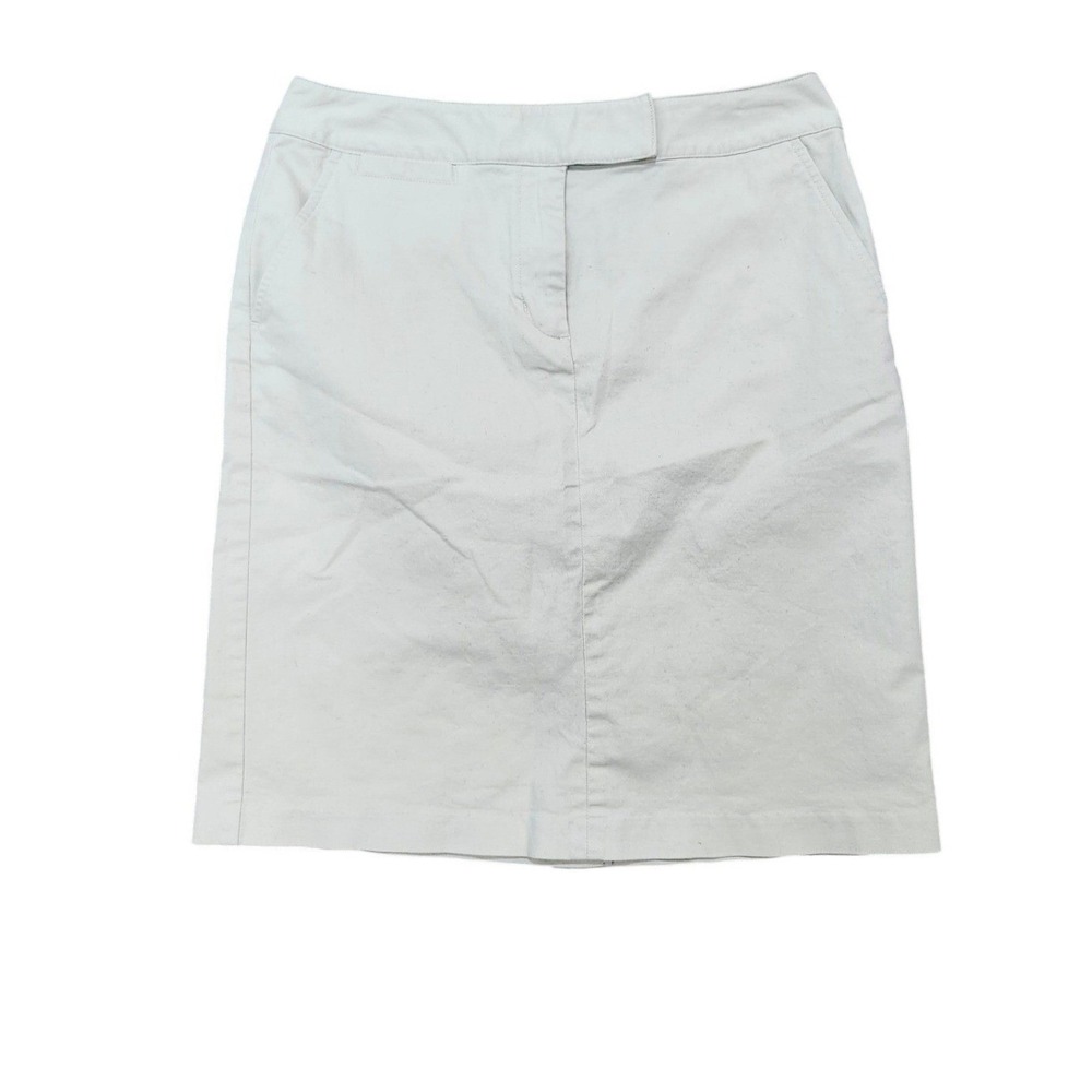 Talbots Skirt Pencil‎ Light Beige Stretch Cotton Career Classic 8P